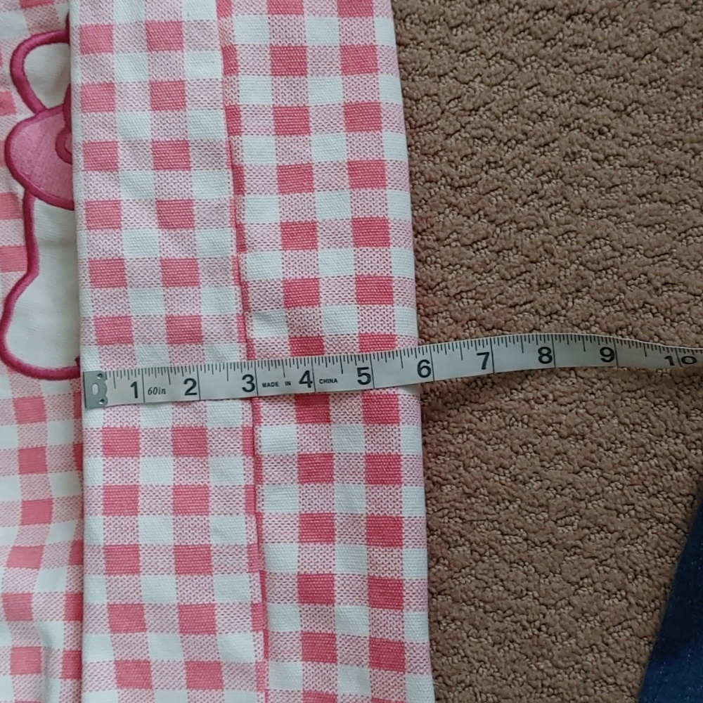 Sanrio Large Hello Kitty Pink Checkered Gingham zippered Tote Bag - Picture 6 of 9